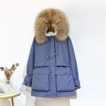 Winter Jacket Women Large Down Coat Thick Warm Sash Tie Up Zipper Down Snow Outerwear,Picture color 8,L