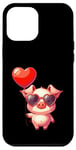 Coque pour iPhone 12 Pro Max Saint Valentin Amour Porcinet Cœur Amoureux Ballon Lunettes de soleil