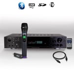 AMPLIFICATEUR HIFI & KARAOKE LTC ATM8000BT Tuner FM Bluetooth USB + Câble Optique + MICRO UHF sans fil