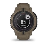 Garmin Instinct 2 Solar - Tactical Edition - 45 mm - hâle coyote - montre de sport avec bande - silicone - taille du poignet : 135-230 mm - monochrome - 32 Mo - Bluetooth, ANT+ - 53 g