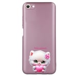 Coque rose pour Iphone 7 8 SE chat coeur