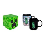 Paladone Minecraft Creeper Light with Official Creeper Sounds, Battery Powered & Minecraft Creeper Heat Change Mug, 295 ml, Officially Licensed Merchandise