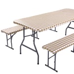 Housse de table de pique-nique avec housses de banc Accessoires de camping | Lot de 3 housses de table de pique-nique de camping, nappes en PVC imperméables