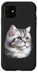 Coque pour iPhone 11 Portrait de chat tigré argenté x chat mignon