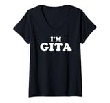 Womens I'm Gita, My Name Is Gita, I am Gita, Personalized V-Neck T-Shirt