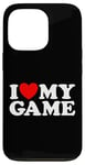 Coque pour iPhone 13 Pro J'adore mon jeu Funny On Gamer Win Play Sport, fan de jeux vidéo