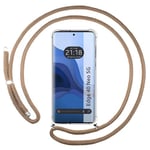 Tumundosmartphone Étui pendentif transparent pour Motorola Edge 40 Neo 5G avec cordon Camel