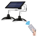 Lampe led Solaire suspendue a Double tete avec telecommande, impermeable conforme a la norme IP65, eclairage d'exterieur et d'interieur, ideal pour