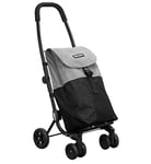 Chariot de Courses Pliable Playmarket Go Quatre Roues Gris et Noir