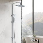 Onyzpily - Colonne de Douche Complet sans Robinetterie pour Salle de Bain Système Pluie Chromé Réglable en Hauteur Ensemble de Douche Baignoire