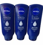 Nivea In Shower Body Moisturiser For Dry Skin 3 x 250ml 24H Nourishing Almond