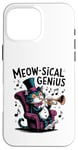 Coque pour iPhone 16 Pro Max Design de musicien amateur de chats Meowsical Genius