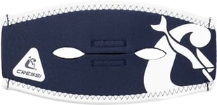 CRESSI Pony Tail Neo Mask Strap Cover_Blue Navy/White - Housse de Sangle en Néoprène pour Masques de Plongée et d'Apnée, Bleu Navy/Blanc, Taille Unique, Unisexe Adulte