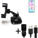 Car holder windshield dashboard for Samsung Galaxy M13 4G charger Cell phone mou