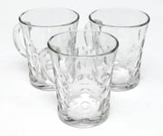 Kandil Bubbly 3 Piece Glass Mug Set Tea Coffee Cappuccino Cup 282ml Glassware