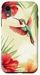 Coque pour iPhone XR Colibri Tropical Fleurs Florales Nature Été