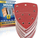 60 Feuilles Abrasives Ponceuse Mouse Delta Papier Triangles Poncage 105 x152 mm Grain P40/60/80/120/180/240 Bosch Black+Decker