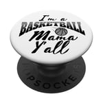 Southern Moms Cadeau de basket-ball fantaisie pour femme Gris et noir PopSockets PopGrip Adhésif