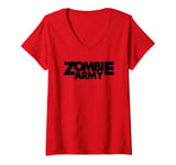 Womens Zombie Army Logo Black Text V-Neck T-Shirt