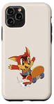 Coque pour iPhone 11 Pro Fox sur une planche à roulettes