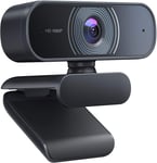 Webcam, Webcam 1080P, Double Microphone Stéréo, Usb Plug & Play, Webcam Hd Pc Compatible Avec Skype, Zoom, Facetime, Youtube, Pc, Mac, Ordinateur Portable