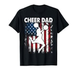 Cheer Dad Cheerleading American Flag Fathers Day Cheerleader T-Shirt