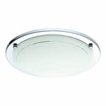 Plafonnier E27 42W GoodHome Hubaa brillant chrome effet givré H.8 x Ø29 cm