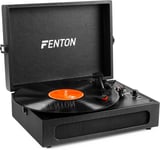 Fenton RP118 Blue Record Player Briefcase with Built-in Speakers, Bluetooth for