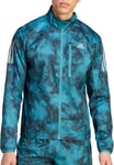 adidas Own The Run Mens Running Jacket Blue Reflective Full Zip 3 Stripes