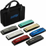 EASTTOP Diatonic Harmonica Set of 7 Blue Harp Diatonic Mouth Organ Harmonica Set