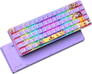 Portable 60% Keyboard De Jeu Mécanique 18 Chroma Rgb Backlit Ultra-Compact Mini Compact 68 Keys Sublimation Anime Pbt Clavier Avec Clés Complète Touches Anti-Ghosting Compatible Avec Ps4,Xbox,Pc