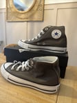 Converse All Star High Top Trainers Charcoal Ladies Classic Hi Shoes Size 4