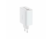 Baseus-Lader Baseus Os-Cube Pro 2Xusb-C + Usb-Vegglader, 65W (Hvit)