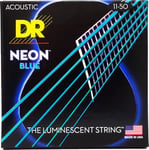 DR Strings NBA-11 Neon Blue Jeu de cordes pour guitare acoustique