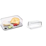 Mepal - Boîte à Fromage Modula - Boîte de Conservation avec Couvercle - Pour les Tranches et Morceaux de Fromage - Boîte avec Planche à Découper - 2800 ml & Beurrier - blanc - pour 250 gr de beurre