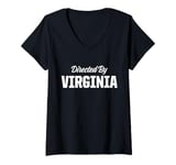 Womens My Name Is Virginia Funny Name Tag V-Neck T-Shirt