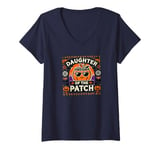 Womens Funny Daughter of the Halloween Pumpkin Patch V-Neck T-Shirt