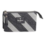 Pepe Jeans Celine Porte-Monnaie Trois Compartiments Bleu 17,5 x 9,5 x 2 cm Polyester avec détails en Cuir synthétique by Joumma Bags, Bleu, Porte-Monnaie à Trois Compartiments