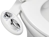 LUXE Bidet NEO 180 - Self Cleaning Dual Nozzle - Fresh Water Non-Electric Mechanical Bidet Toilet Attachment (White and White)