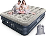 iDOO King Size Air Bed Built-In Pump 3-Min Quick Inflation/Deflation Portable