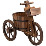 Outsunny Porte Plante Tricycle - étagère de Pots de Fleurs - jardinière dim. 52L x 31l x 45H cm - Bois de Sapin