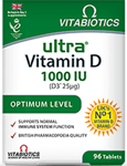 Vitabiotics Ultra Vitamin D D3 1000 IU - 96 Tablets x 4