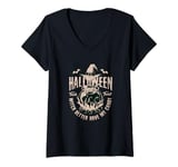 Womens Spooky Halloween Witch Spell Design Trick or Treat Gift V-Neck T-Shirt