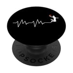 Ballon de basket Battement de coeur Cadeau Joueur de Basketball PopSockets PopGrip Adhésif