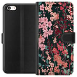 Apple iPhone 5s Sort Lommebokdeksel Blommor