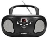 Original Boombox Portable CD/Radio Player, Black - GROOV-E