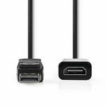 Nedis DisplayPort adapter HDMI Female to DisplayPort Male 0.2m Black