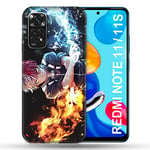 Cokitec Coque pour Xiaomi Redmi Note 11/11S Manga My Hero Academia Shoto Multicolore