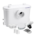 Aquamatix Broyeur Sanitaire 400 W Pompe de Relevage sanitaires avec 3 entrées pour Toilettes, Évier et Bain avec filtre à charbon