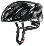 uvex Boss Race - Secure Performance Bike Helmet for Men & Women - Individual Fit - Optimized Ventilation - Black - 52-56 cm